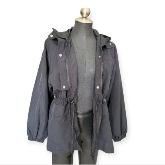 Only Black Utility Jacket with Hood and Weatherproof Material NWT Sz Med… - Picture 5 of 11